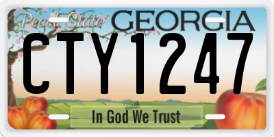 GA license plate CTY1247