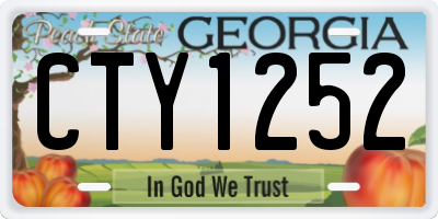 GA license plate CTY1252