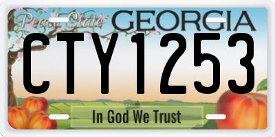 GA license plate CTY1253