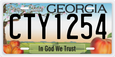GA license plate CTY1254