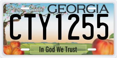 GA license plate CTY1255