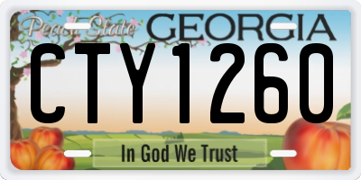 GA license plate CTY1260