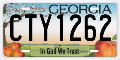 GA license plate CTY1262