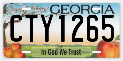 GA license plate CTY1265