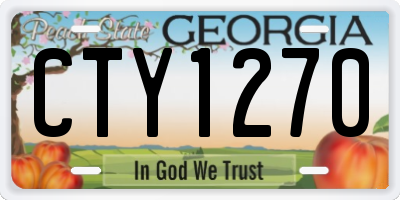 GA license plate CTY1270