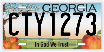 GA license plate CTY1273