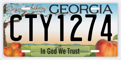 GA license plate CTY1274