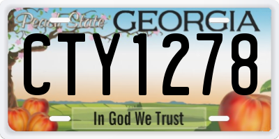 GA license plate CTY1278