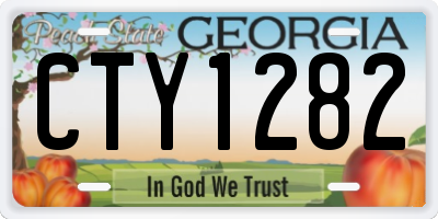 GA license plate CTY1282