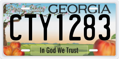 GA license plate CTY1283