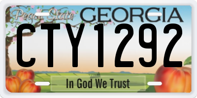 GA license plate CTY1292