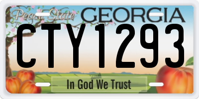 GA license plate CTY1293