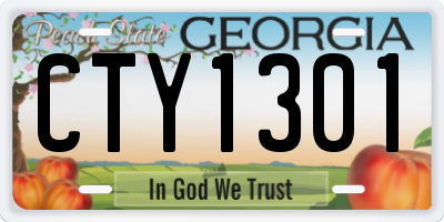 GA license plate CTY1301