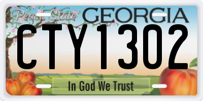 GA license plate CTY1302