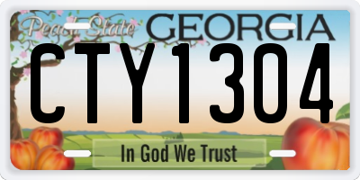 GA license plate CTY1304
