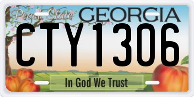 GA license plate CTY1306
