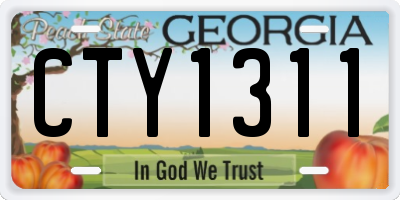 GA license plate CTY1311