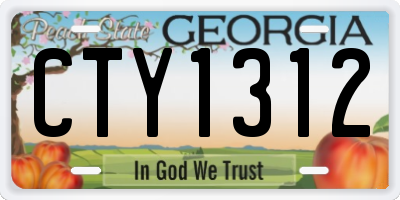 GA license plate CTY1312