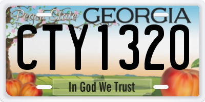 GA license plate CTY1320