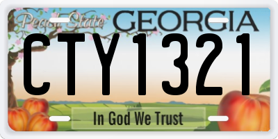 GA license plate CTY1321