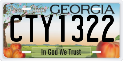 GA license plate CTY1322