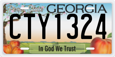 GA license plate CTY1324