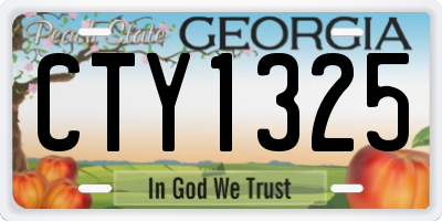 GA license plate CTY1325