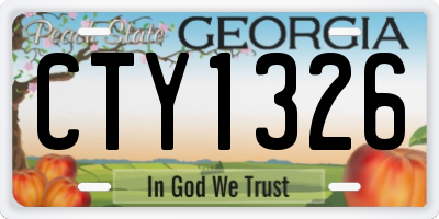 GA license plate CTY1326