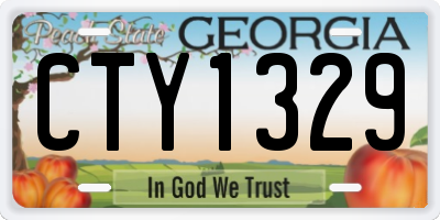 GA license plate CTY1329