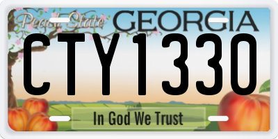 GA license plate CTY1330