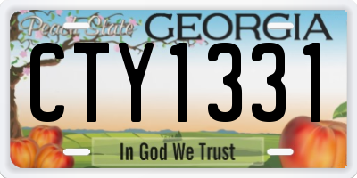 GA license plate CTY1331