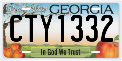 GA license plate CTY1332