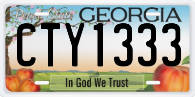 GA license plate CTY1333