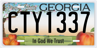 GA license plate CTY1337