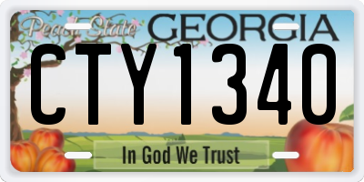 GA license plate CTY1340
