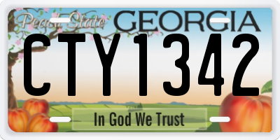 GA license plate CTY1342