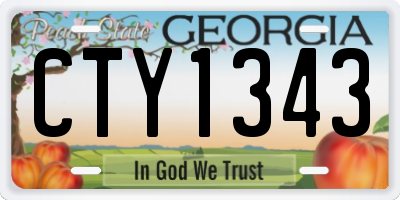 GA license plate CTY1343