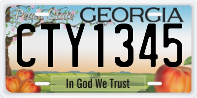 GA license plate CTY1345