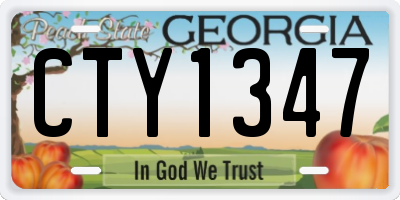 GA license plate CTY1347