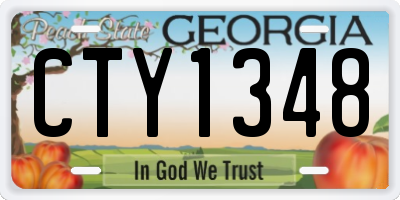 GA license plate CTY1348