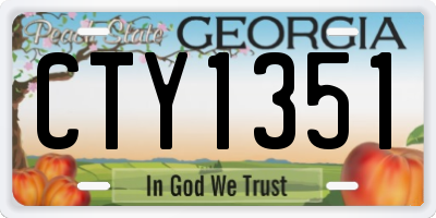GA license plate CTY1351