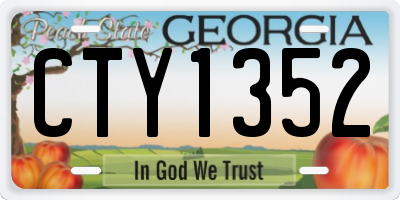 GA license plate CTY1352