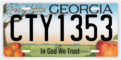 GA license plate CTY1353