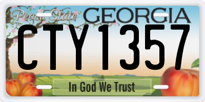 GA license plate CTY1357
