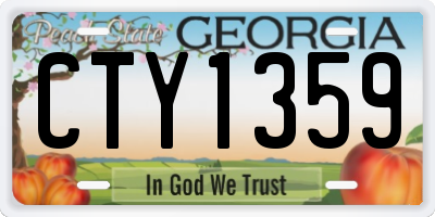 GA license plate CTY1359