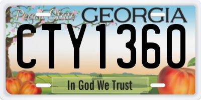 GA license plate CTY1360