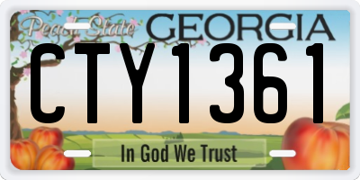 GA license plate CTY1361