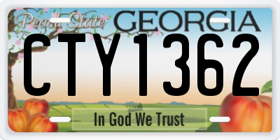 GA license plate CTY1362