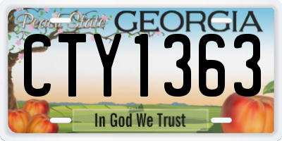 GA license plate CTY1363