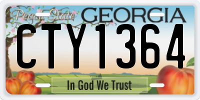 GA license plate CTY1364